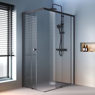 Душевой уголок AM.PM X-Joy W94G-403-12080-BТ 120х80 профиль Черный матовый стекло прозрачное